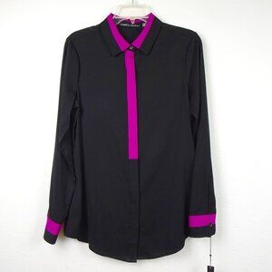 Ivanka Trump Blouse Top Women's Size S Black Colorblock Workwear Professional